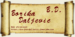Borika Daljević vizit kartica